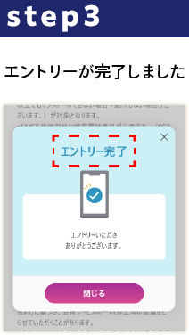 STEP3 エントリーが完了しました
