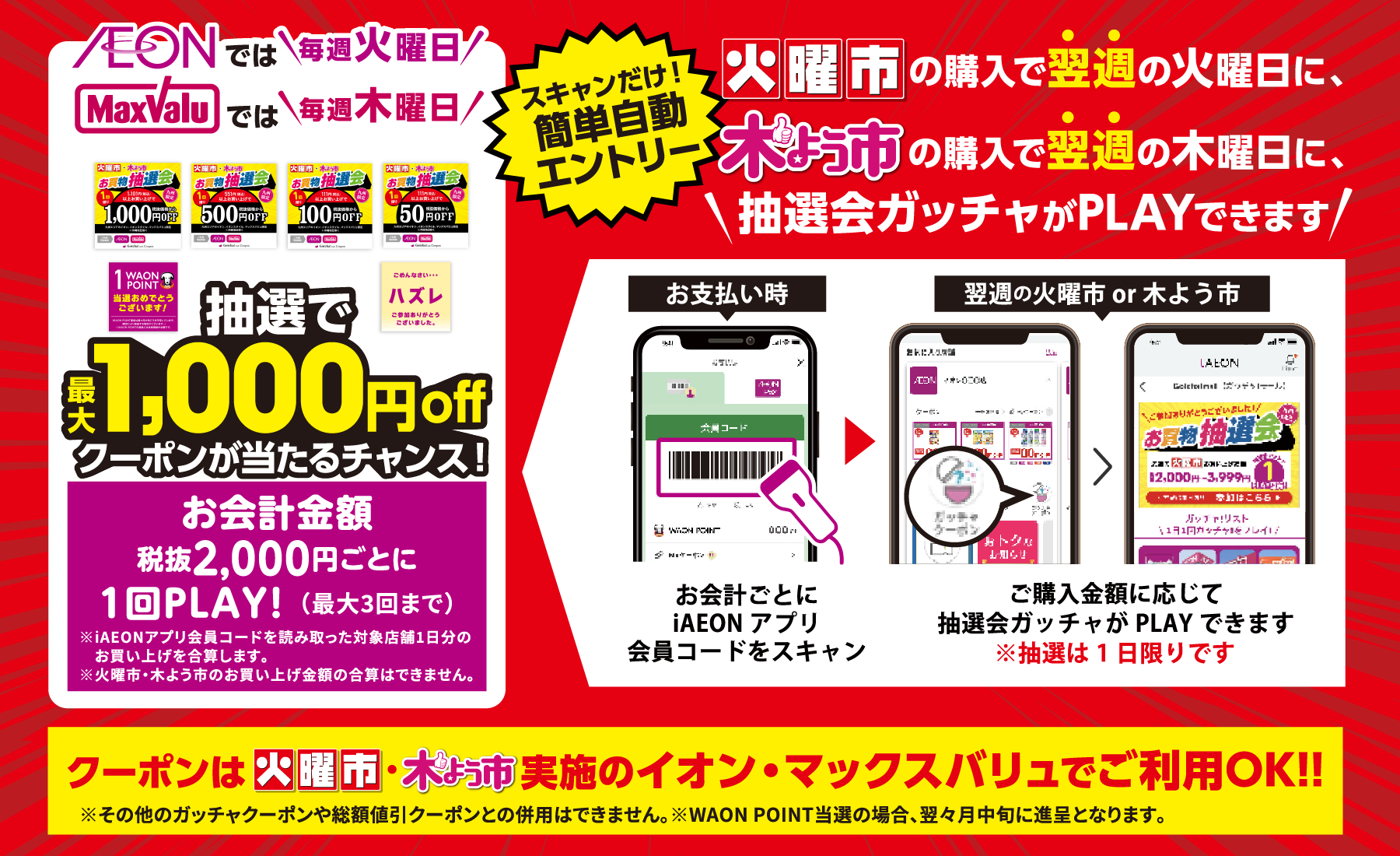 クーポン抽選説明についての画像